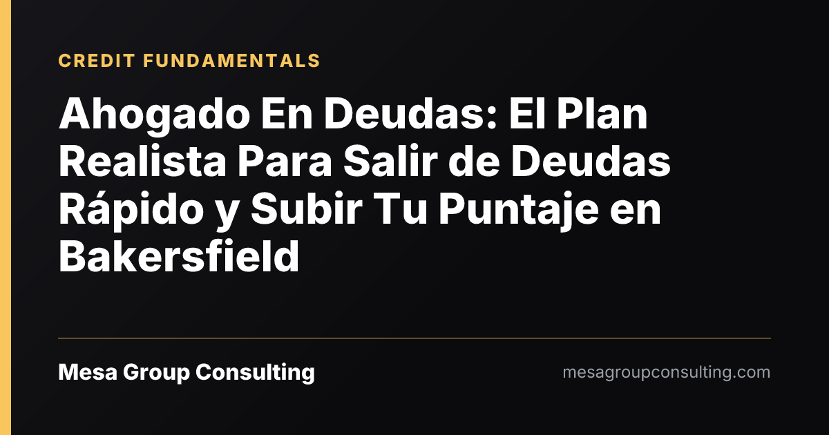 Ahogado En Deudas: El Plan Realista Para Salir de Deudas Rápido y Subir Tu Puntaje en Bakersfield