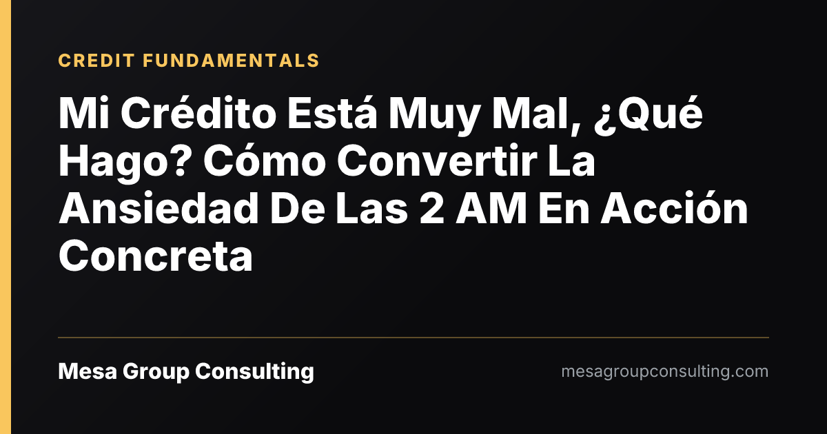 Mi Crédito Está Muy Mal, ¿Qué Hago? Cómo Convertir La Ansiedad De Las 2 AM En Acción Concreta